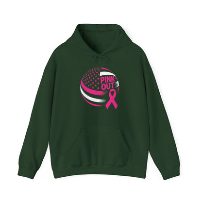 Volley Ball Pink Ribbon Breast Cancer Awearness USA Flag Hoodies For Men Women