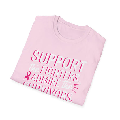 Breast Cancer Awareness Support Fighters Admire Survivors T-Shirt For Men Women