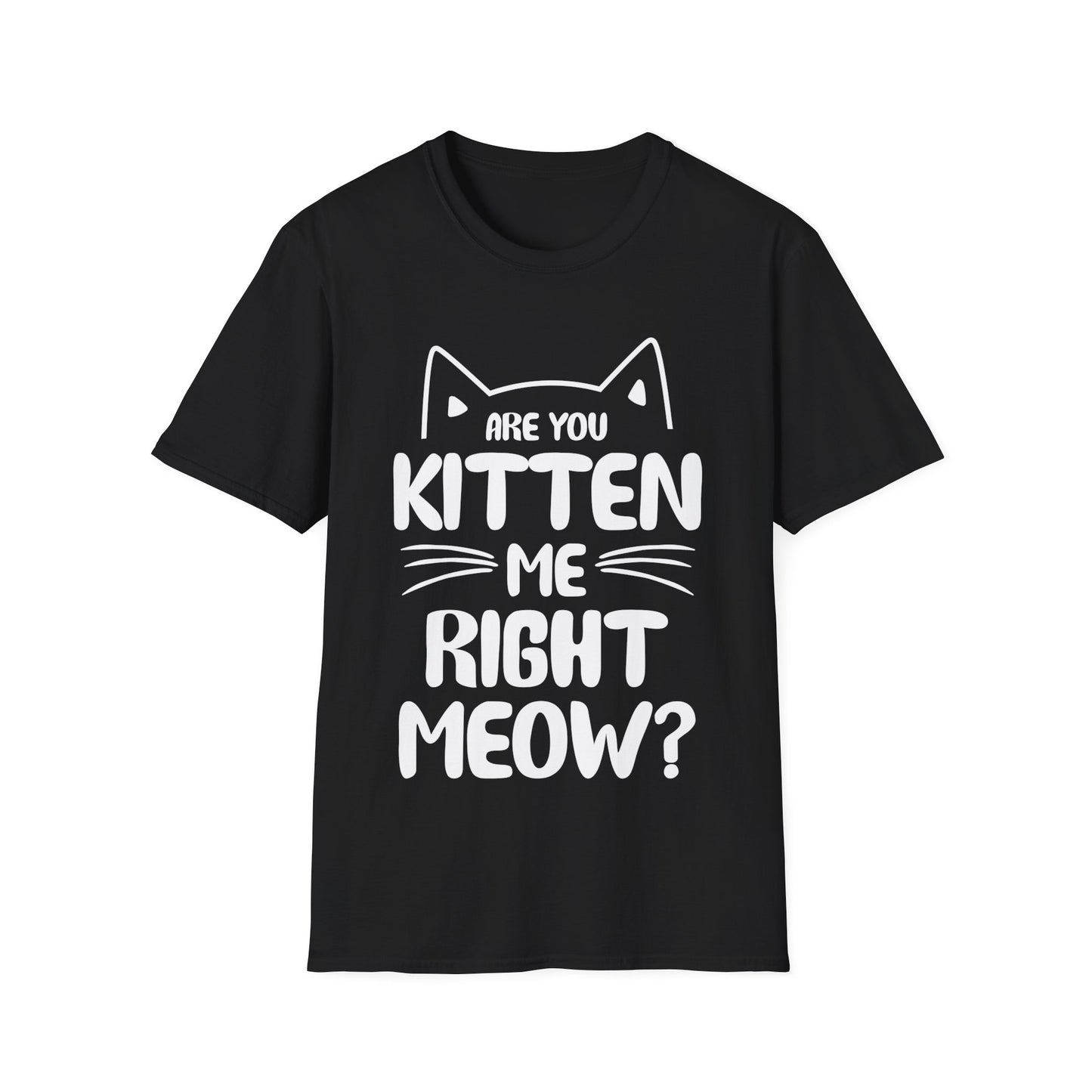 Funny Are You Kitten Me Right Meow T-Shirt Cat Joke Shirt Men Women