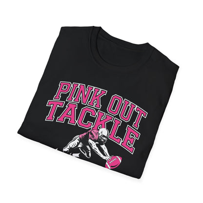 Funny Pink Out Tackle Breast Cancer Awareness American Football T-Shirt For Men Women