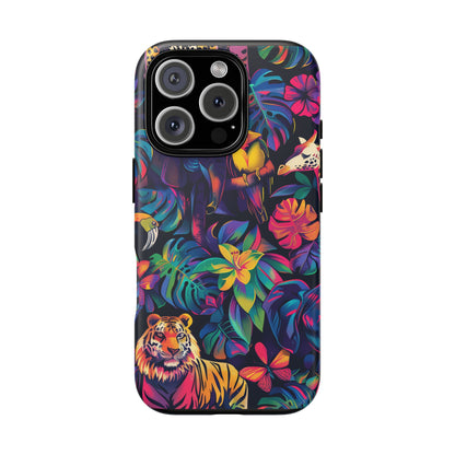 Animal Collage Vibrant Pattern iPhone 13 14 15 16 Pro Max Plus Case Wireless Charging Compatible Tough Cases Protection, Magnetic Phone Case for iPhone Classic Series