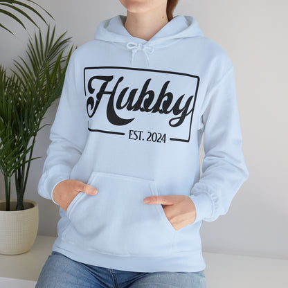 Hubby Est 2024 Just Married Honeymoon Wedding Couples Hoodie For Men Hoodie