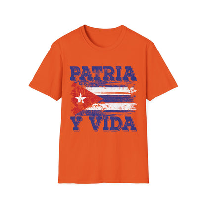 Cuba Patria y Vida Flag Distressed Vintage Cuban Flag T-Shirt For Men Women