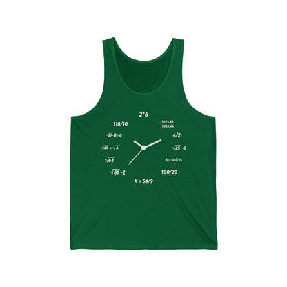 Funny Creative Clock Math Time Mathematics Nerd Nerdy Tank Tops For Men Women