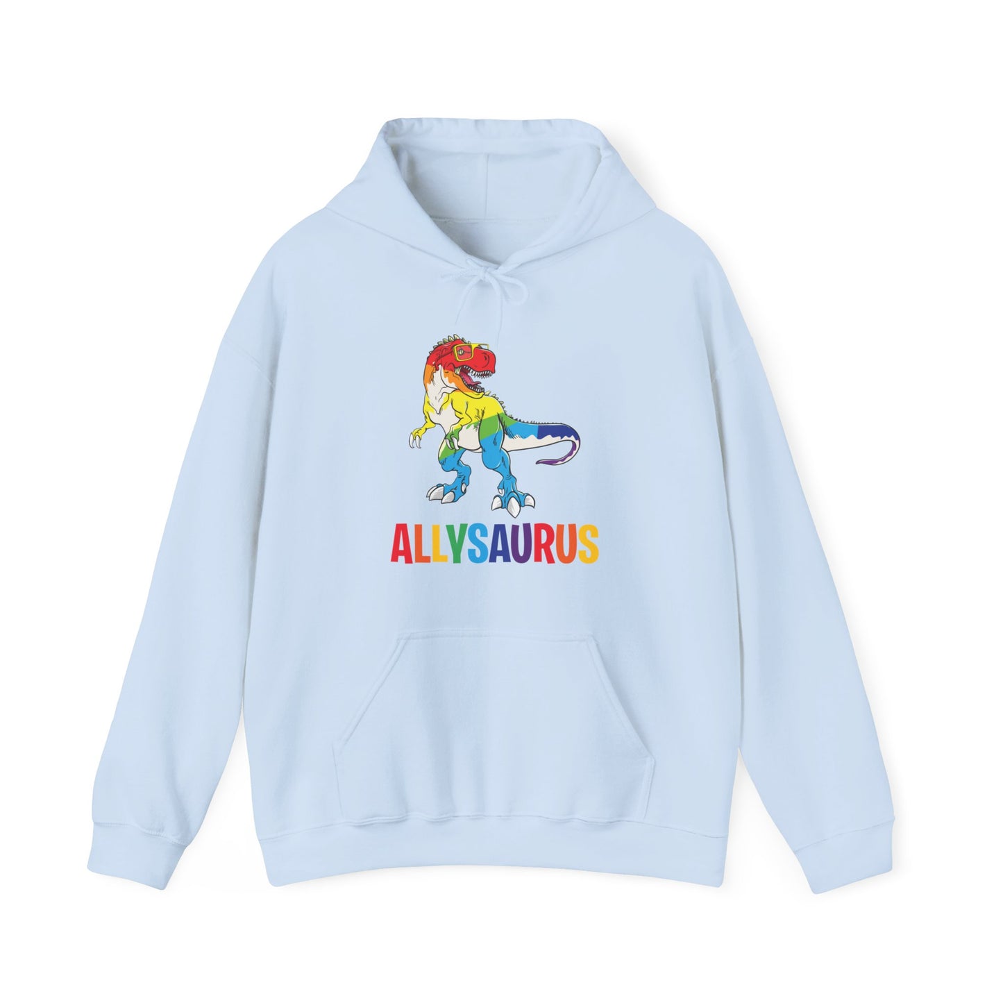 Allysaurus Dinosaur In Rainbow Flag For Ally LGBT Pride Gift Hoodie