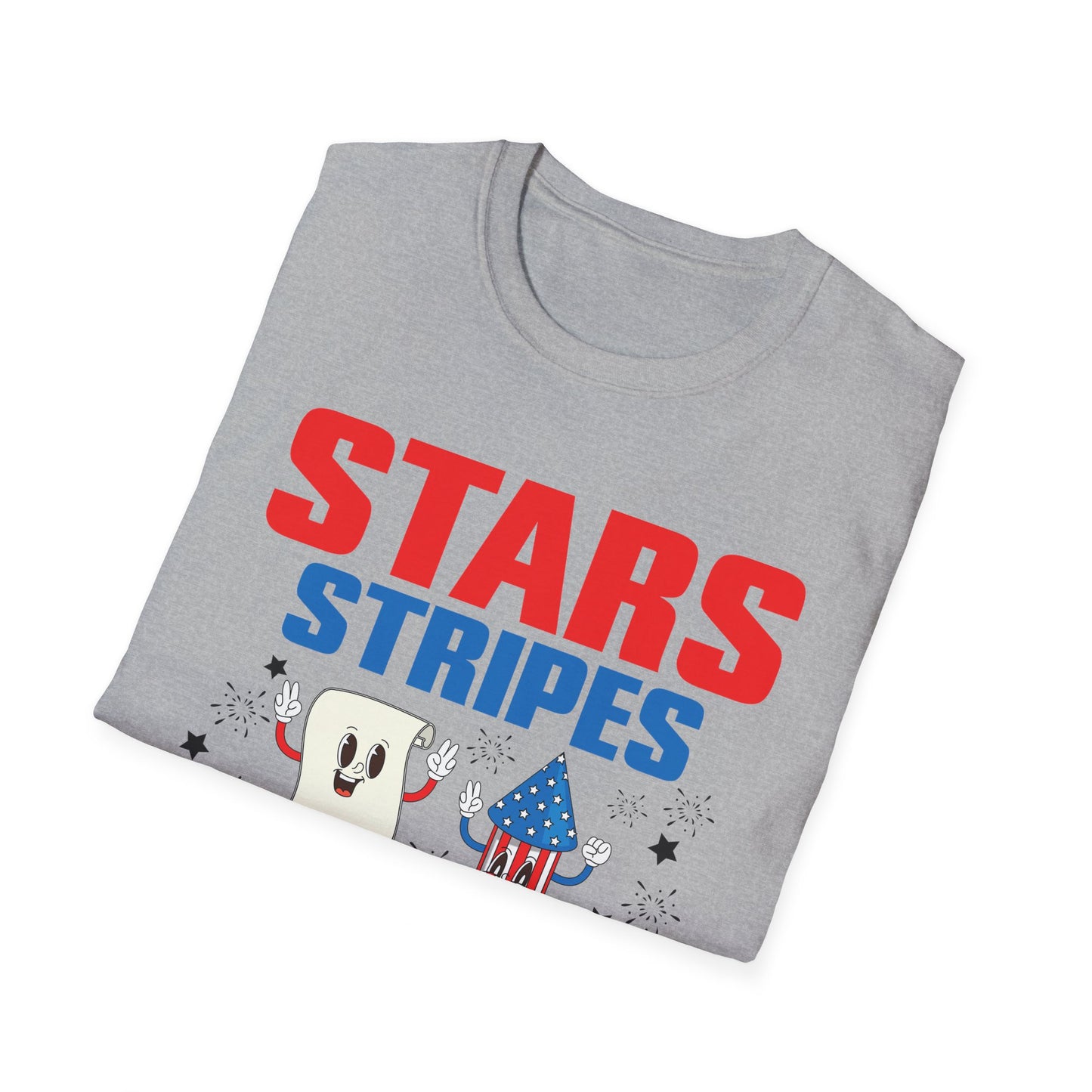 Stars Stripes & Equal Rights 4th Of July Retro Groovy T-Shirt For Men Women T-Shirt