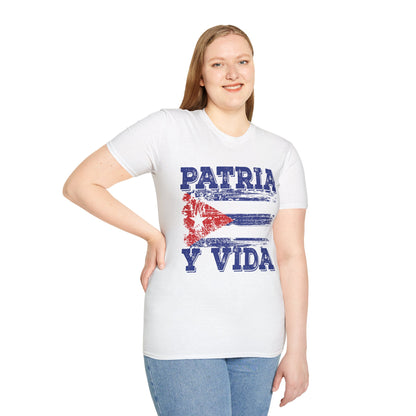 Cuba Patria y Vida Flag Distressed Vintage Cuban Flag T-Shirt For Men Women