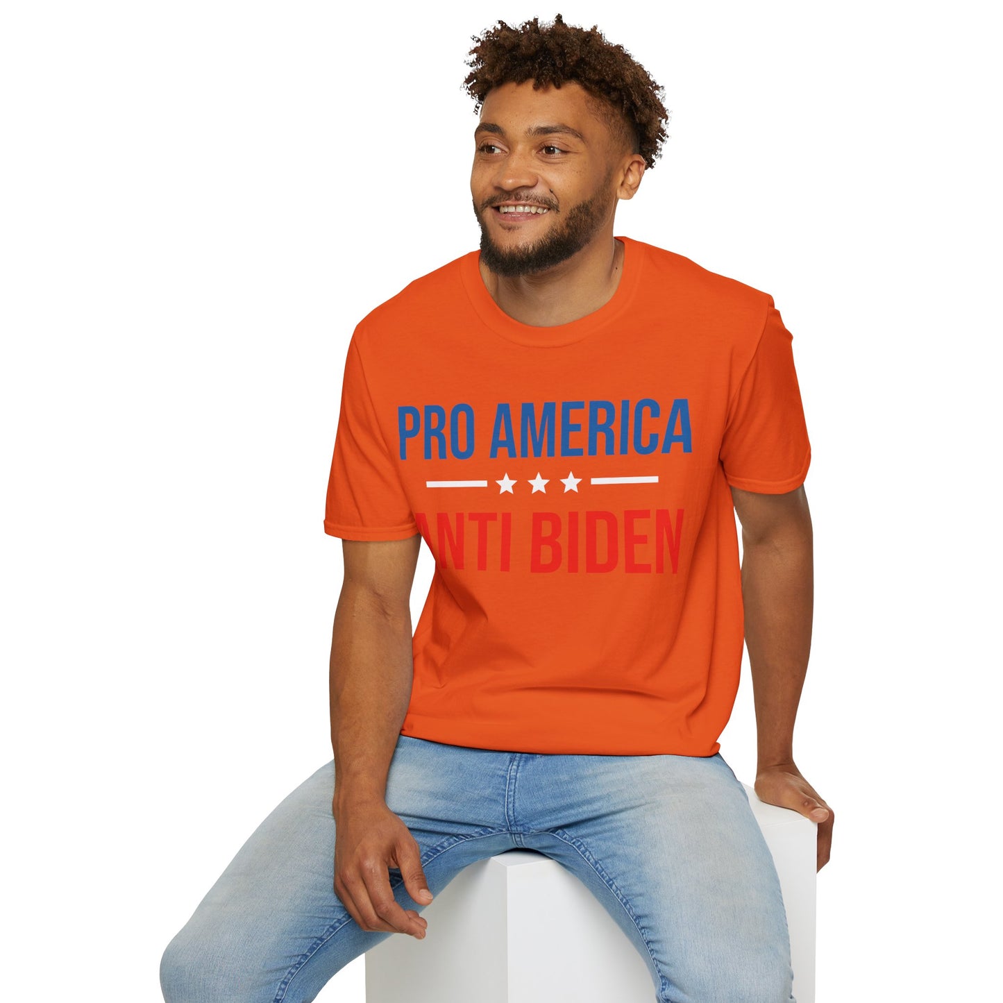 Pro America Anti Biden Flag Impeach Joe Biden Anti-Biden 8646 T-Shirt Men Women