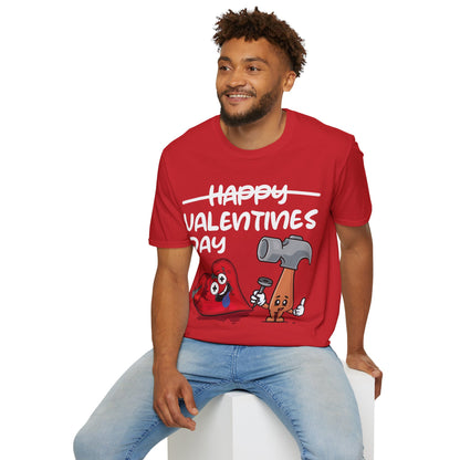 Funny Anti Valentines Day Gift Carpentor Cupid Heart Hammer Nails T-Shirt For Men Women T-Shirt