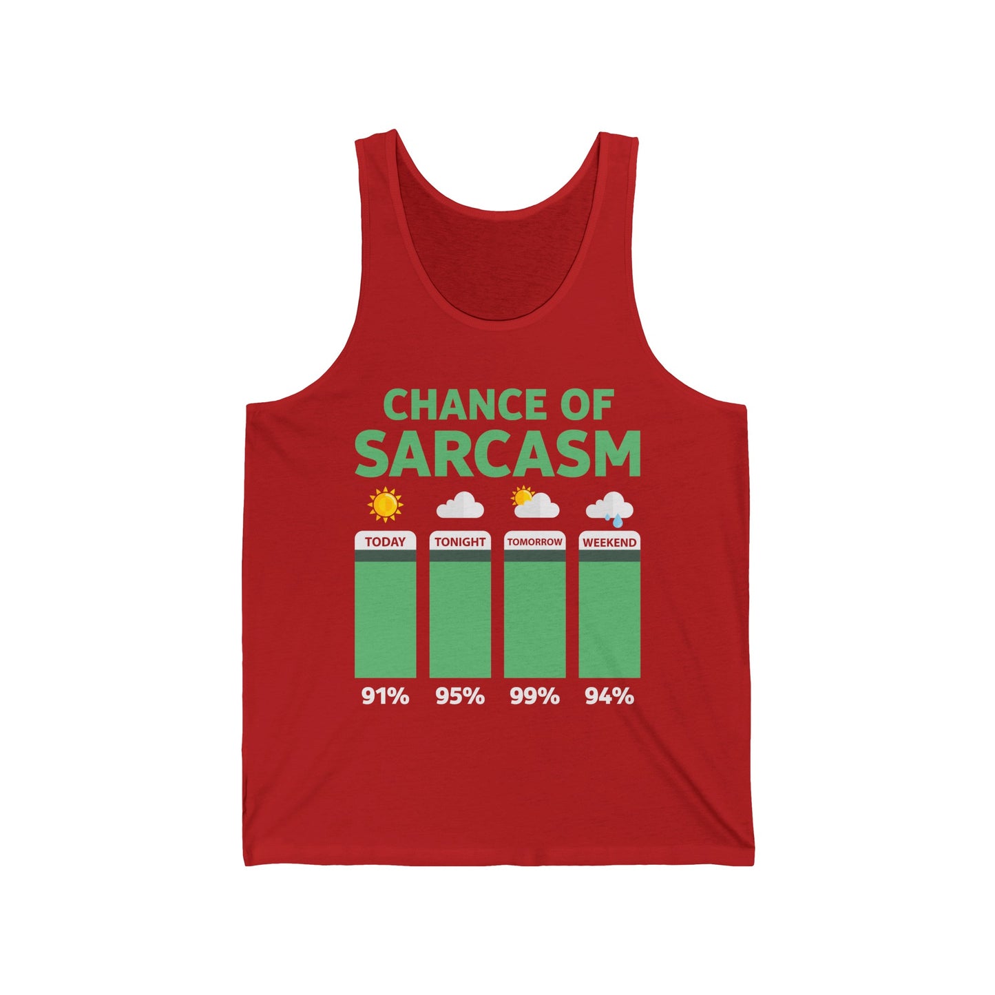 Chance Of Sarcasm Weather Funny Sarcastic Tank Top