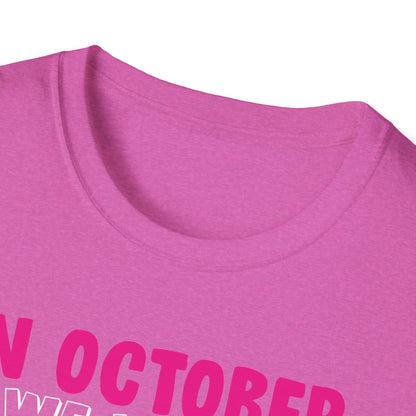 Groovy Wear Pink Breast Cancer Warrior Cute Ghost Halloween T-Shirt