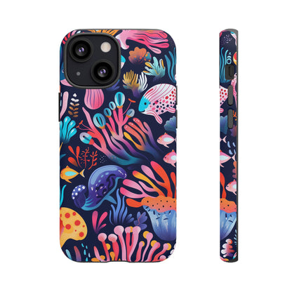 Underwater World Pattern iPhone 13 14 15 16 Pro Max Plus Case Wireless Charging Compatible Tough Cases Protection, Magnetic Phone Case for iPhone Classic Series