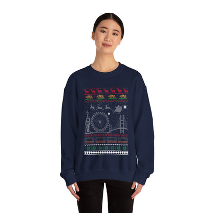 I Love California Christmas Santa, Reindeer Funny Ugly Christmas Jumper Sweatshirt