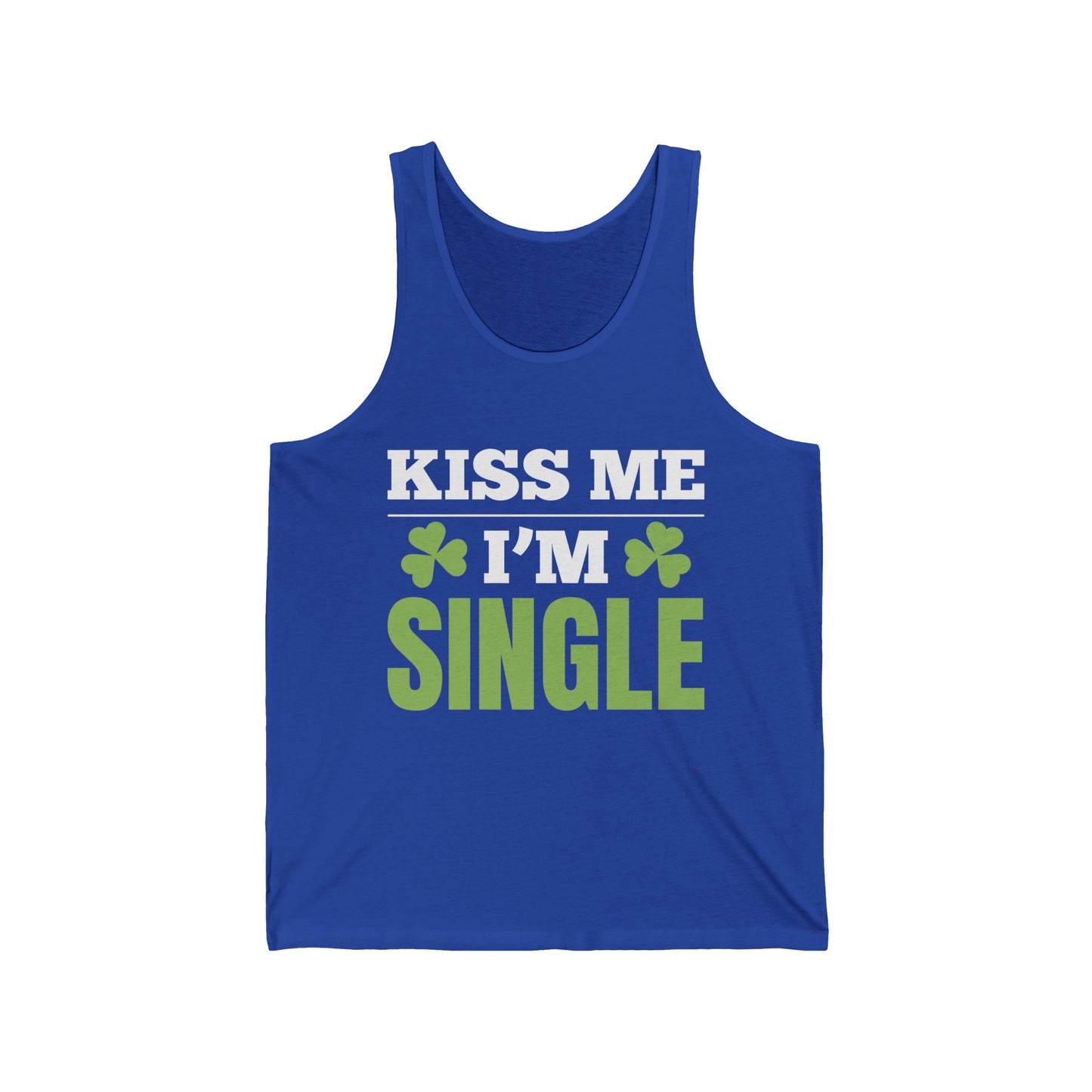 Kiss Me I'm Single Tank Top St Patrick Day Tank Tops for Men Women