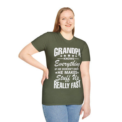 Grandpa Knows Everything Funny Gift For Father's Day Grandfather T-Shirt