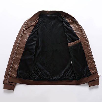 Mens Streetwear Hip Hop Motorcycle Leather Coats Casual Warm Genuine Leather Jackets