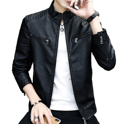 Mens Leather Jacket Men Slim Fit Short Coat Leather Jacket Streetwear Casual Blazer Outerwear Genuine Leather Jackets