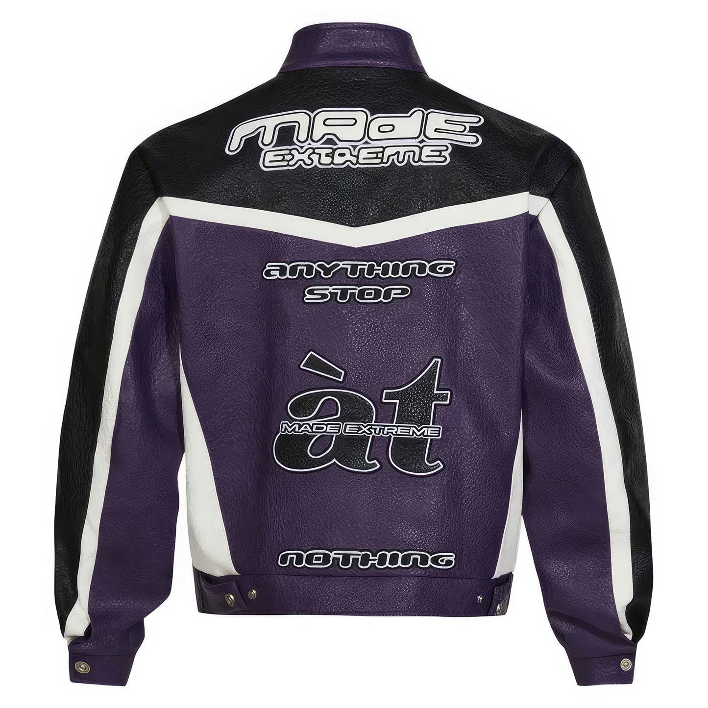 Mens Racing Leather Jacket Streetwear Retro Color Motorcycle Genuine Leather Jackets