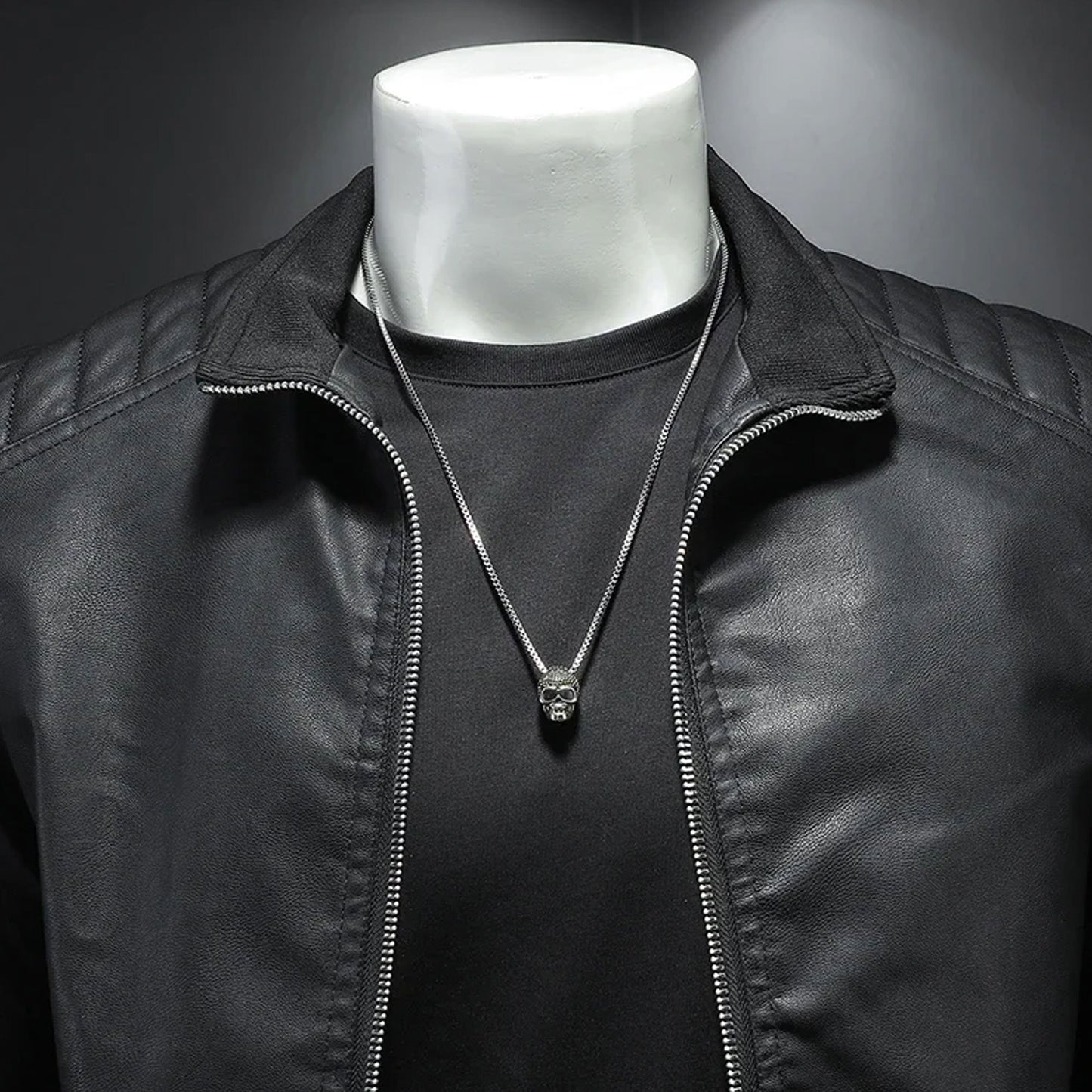 Mens Standing Collar Jacket Leather Motorcycle Jacket Men Bomber Leather Coat Leather Jackets For Men