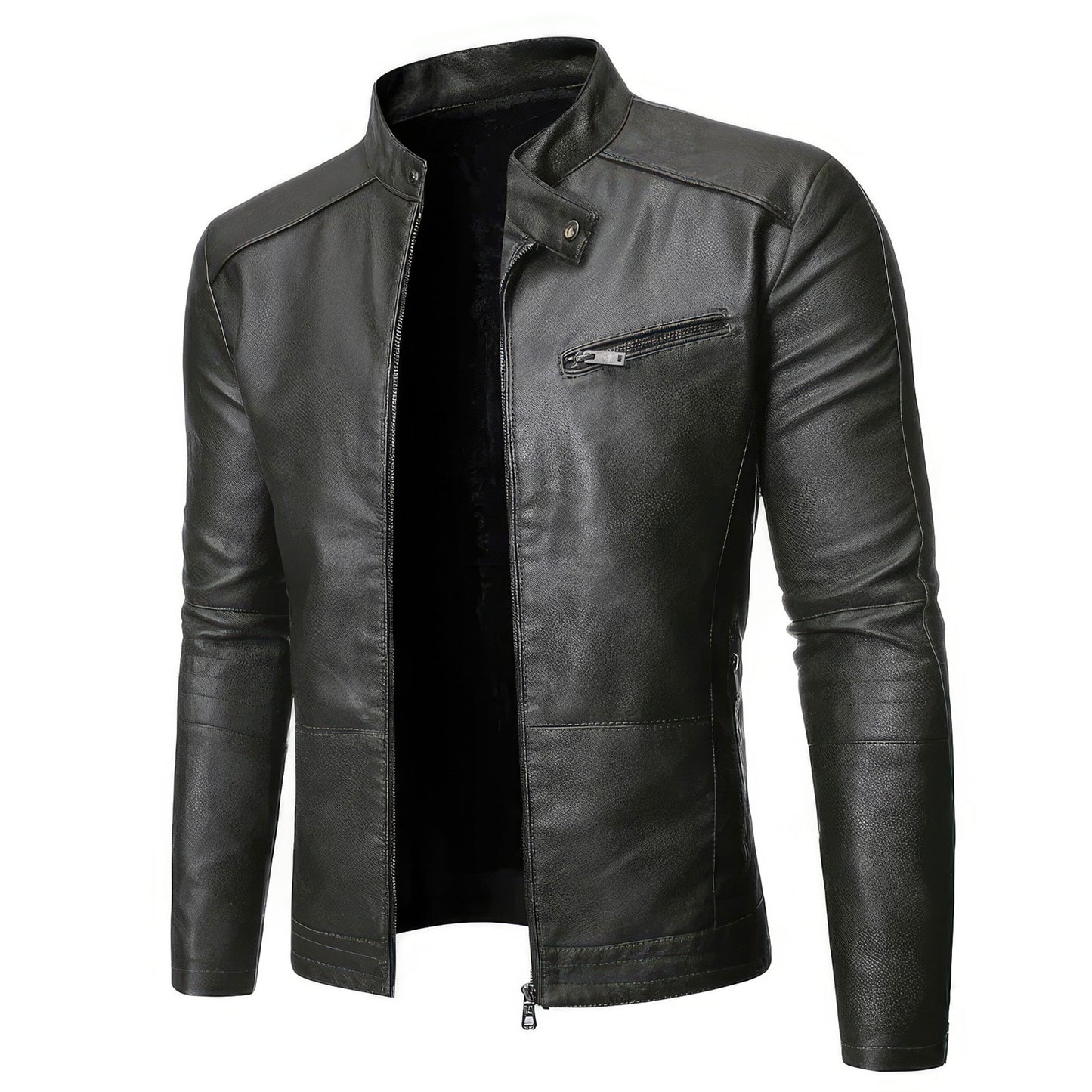 Mens Casual Leather Jacket Men Spring Autumn Coat Motorcycle Biker Slim Fit Outwear Genuine Leather Jackets