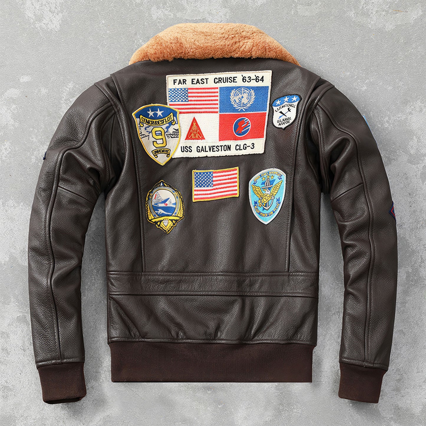 Mens Embroidery Aviator Bomber G1 Flight Jacket Cowhide Leather Coat Men Air Force Winter Clothing Aviation Real Fur Coats