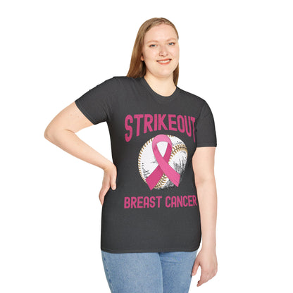 Strike Out Breast Cancer Baseball Fight Awareness T-Shirt Men Women