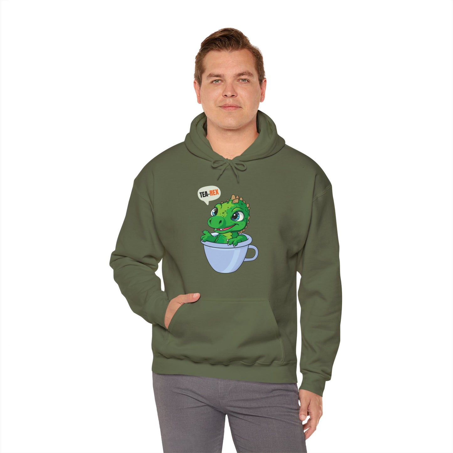 Tea-Rex In A Cup Cute T-Rex Dinosaur Kawaii Coffee Tea Funny Dino Pun Hoodie For Men Women Hoodie