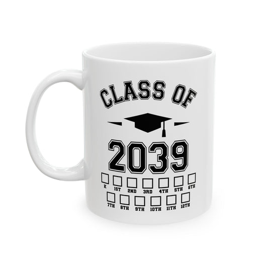 Funny Class of 2039 Grow With Me Kindergarten Back To School Coffee Mug