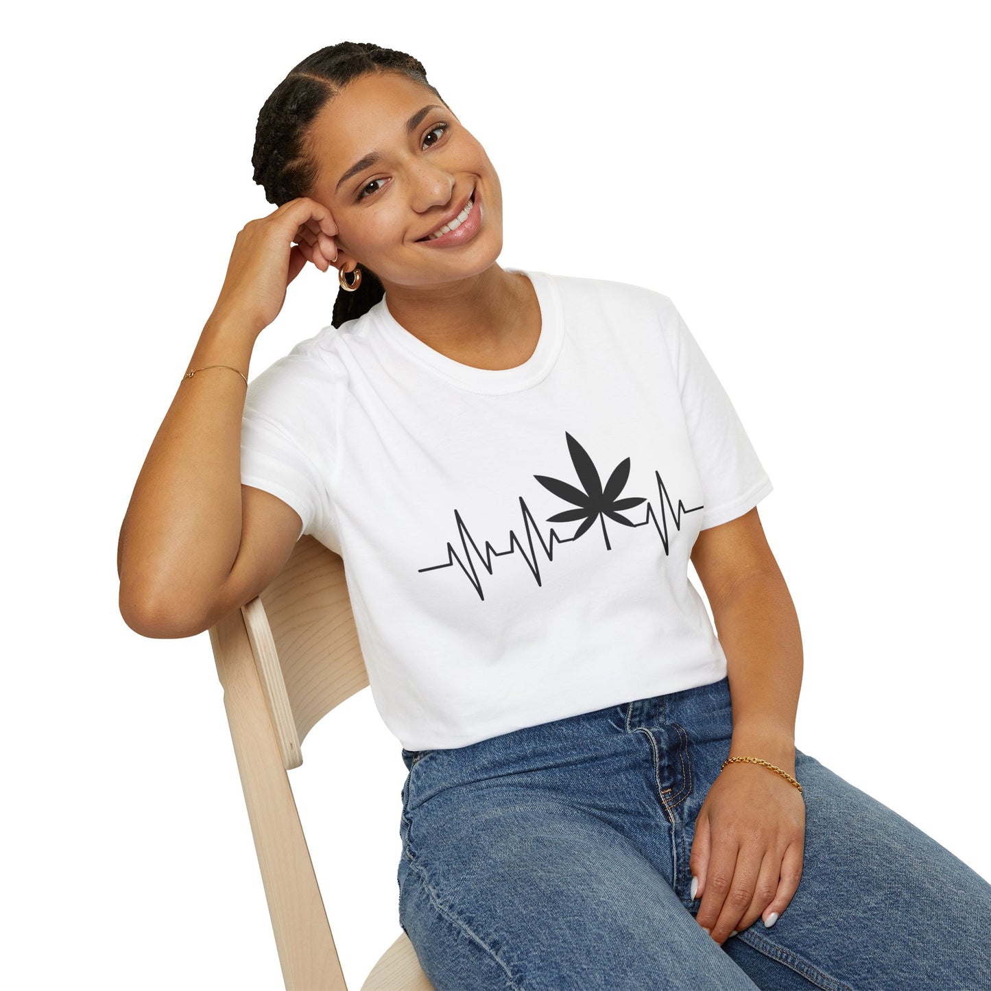 Funny Weed Cannabis Marijuana Leaf Heartbeat Stoner Tie Dye T-Shirt For Men Women T-Shirt