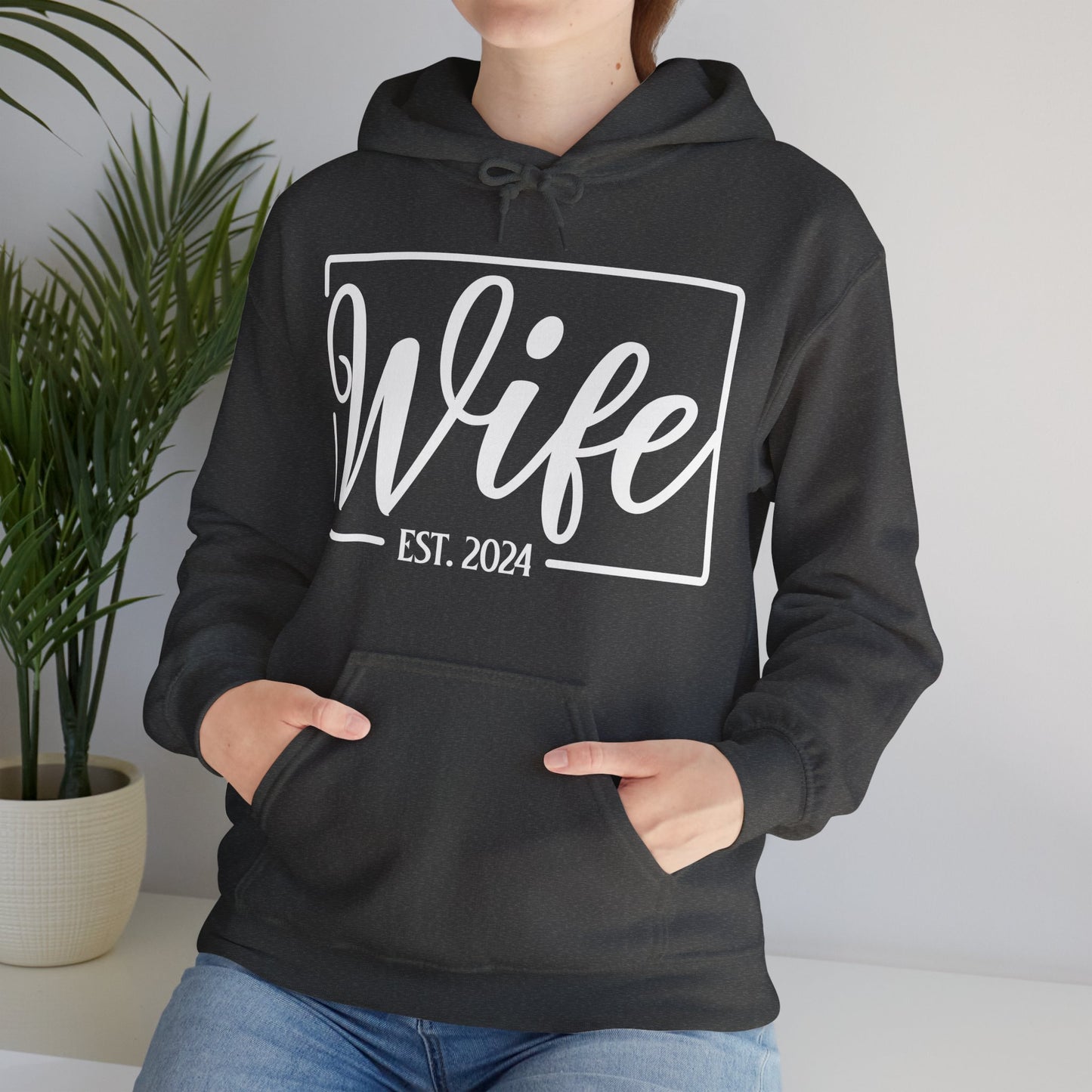 Wife Est 2024 Just Married Honeymoon Wedding Couples  Hoodie For Women Hoodie