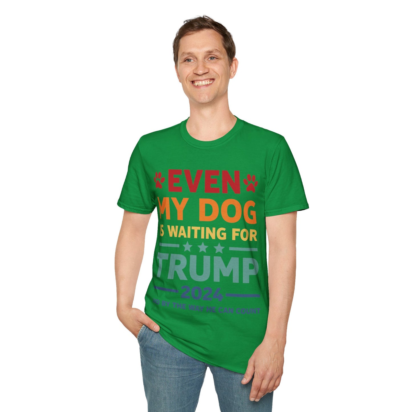 Even My Dog Is Waiting For Trump 2024 Funny President T-Shirt For Men Women