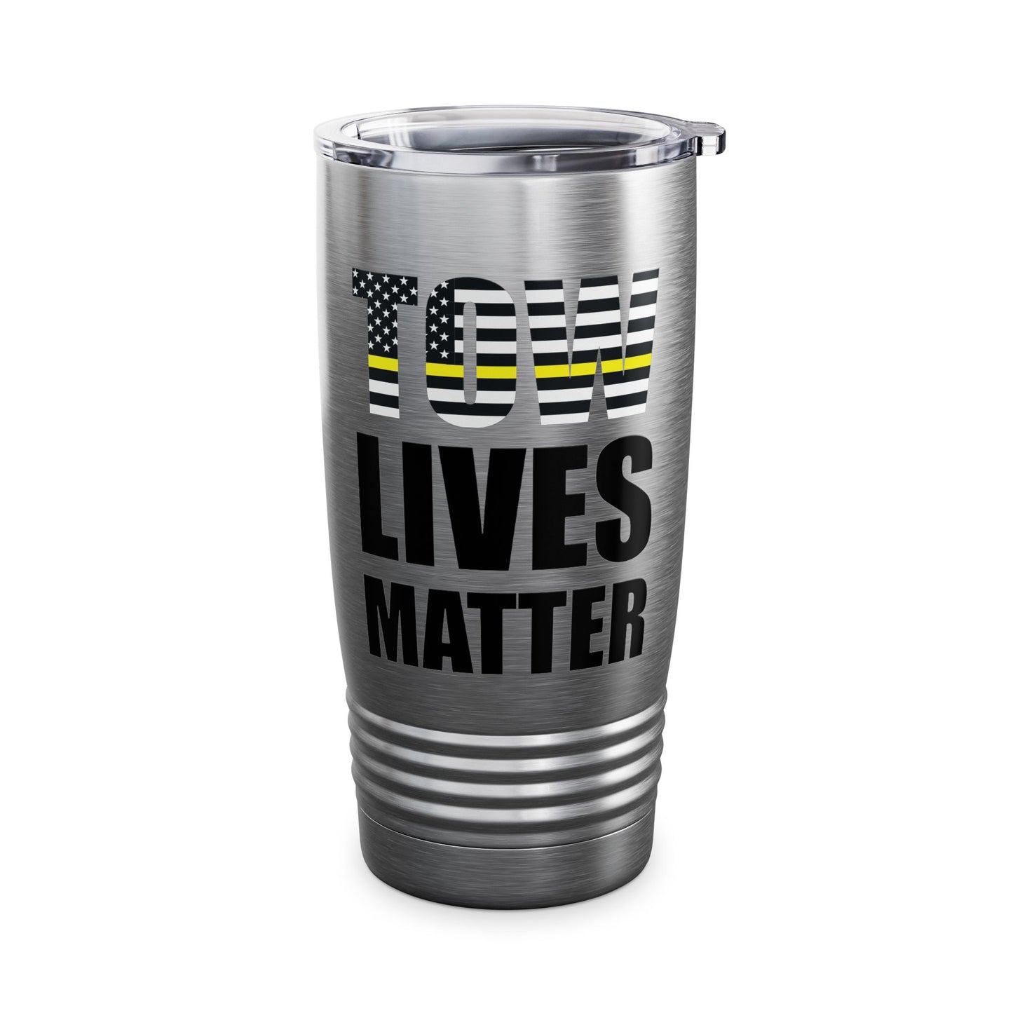 Tow Lives Matter Thin Yellow Line Tow Truck Driver Birthday Gift Tumbler Men