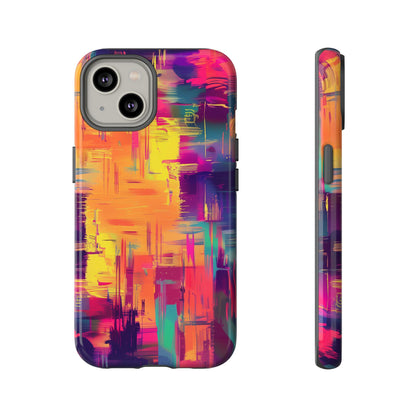 Glitch Art Pattern  iPhone 13 14 15 16 Pro Max Plus Case Wireless Charging Compatible Tough Cases Protection, Magnetic Phone Case for iPhone Classic Series