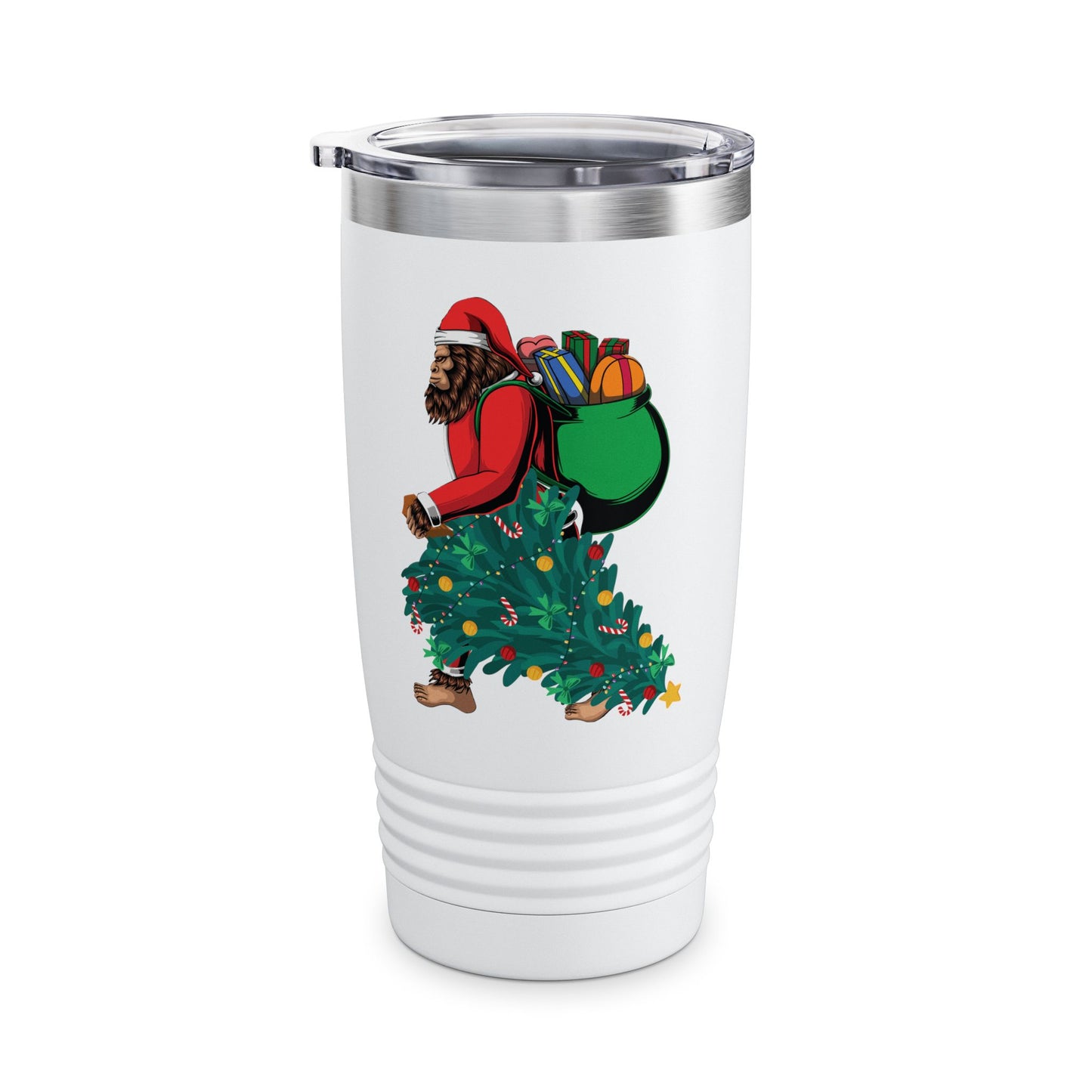 Bigfoot Santa Christmas Tree Lights Gifts Funny Xmas Sasquatch Tumbler For Men Women Tumbler