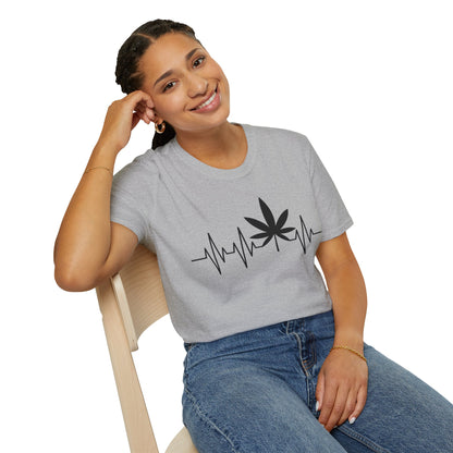 Funny Weed Cannabis Marijuana Leaf Heartbeat Stoner Tie Dye T-Shirt For Men Women T-Shirt