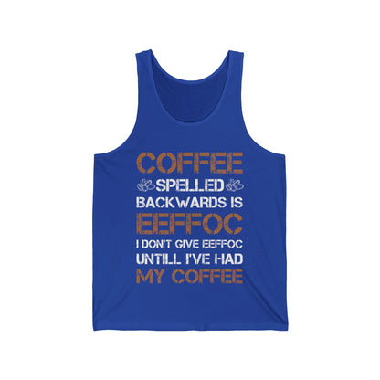 Funny Coffee Spelled Backwards Eeffoc Eeffoc Coffee Lovers Tee Tank Tops For Men Women