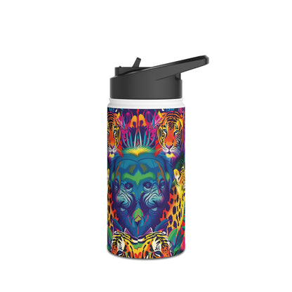 Animal Collage Pattern Stainless Steel Water Bottle with Twist-on Lid and Double-Wall Vacuum Insulation