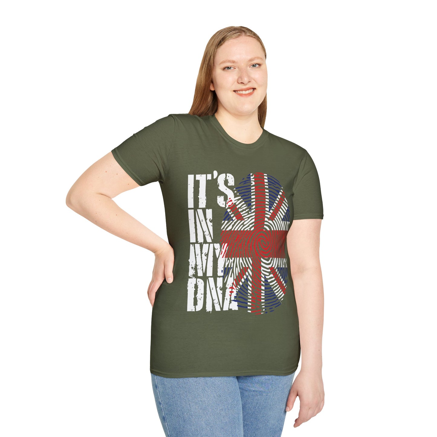 Funny Its In My DNA British Flag England UK Britain Union Jack T-Shirt For Men Women T-Shirt