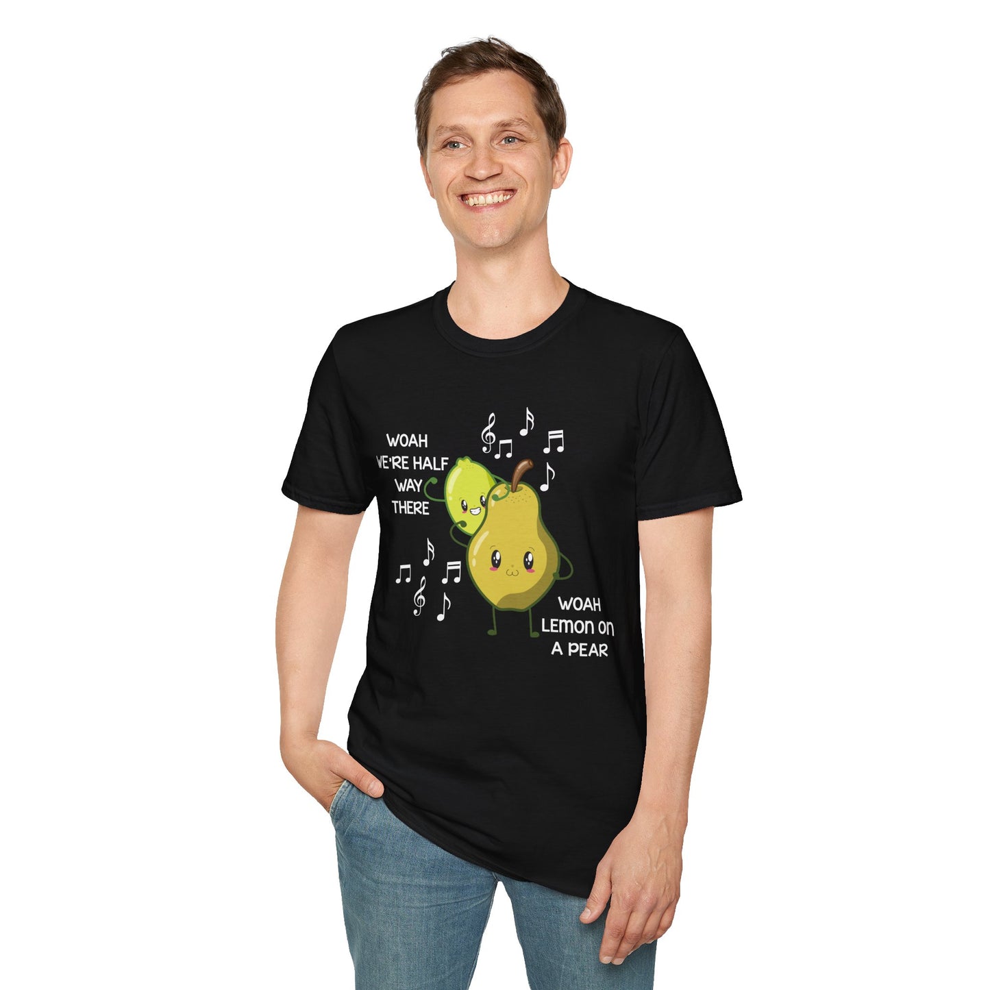 Funny Woah Lemon On A Pear Meme Unisex Softstyle T-Shirt for Teacher Foodie Travelers