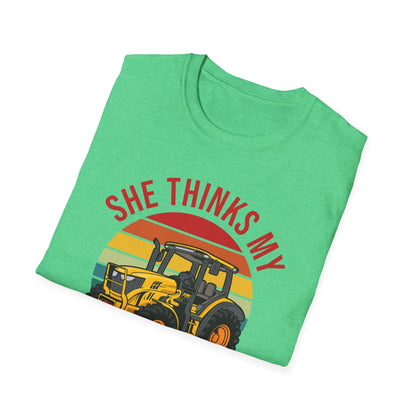 Funny She Thinks My Tractors Sexy Farming Farmer Farm T-Shirt