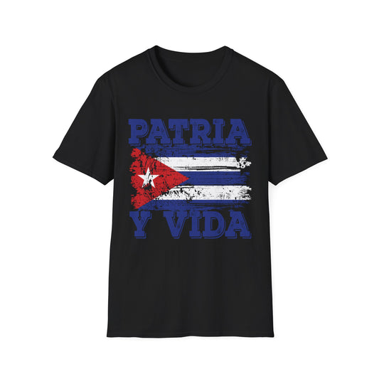 Cuba Patria y Vida Flag Distressed Vintage Cuban Flag T-Shirt For Men Women