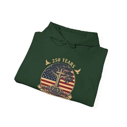 250 Years Faith and Freedom Christian USA 250th Anniversary Hoodie