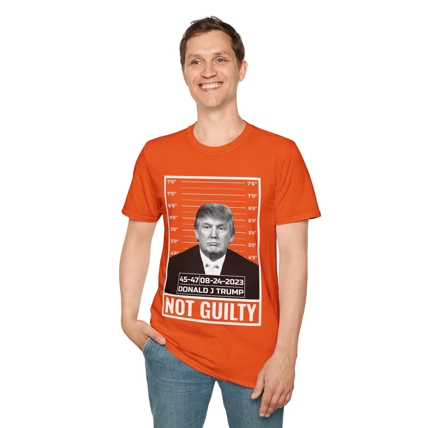 Donald Trump Police Mugshot Not Guilty President Legend 45 47 T-Shirt For Men Women