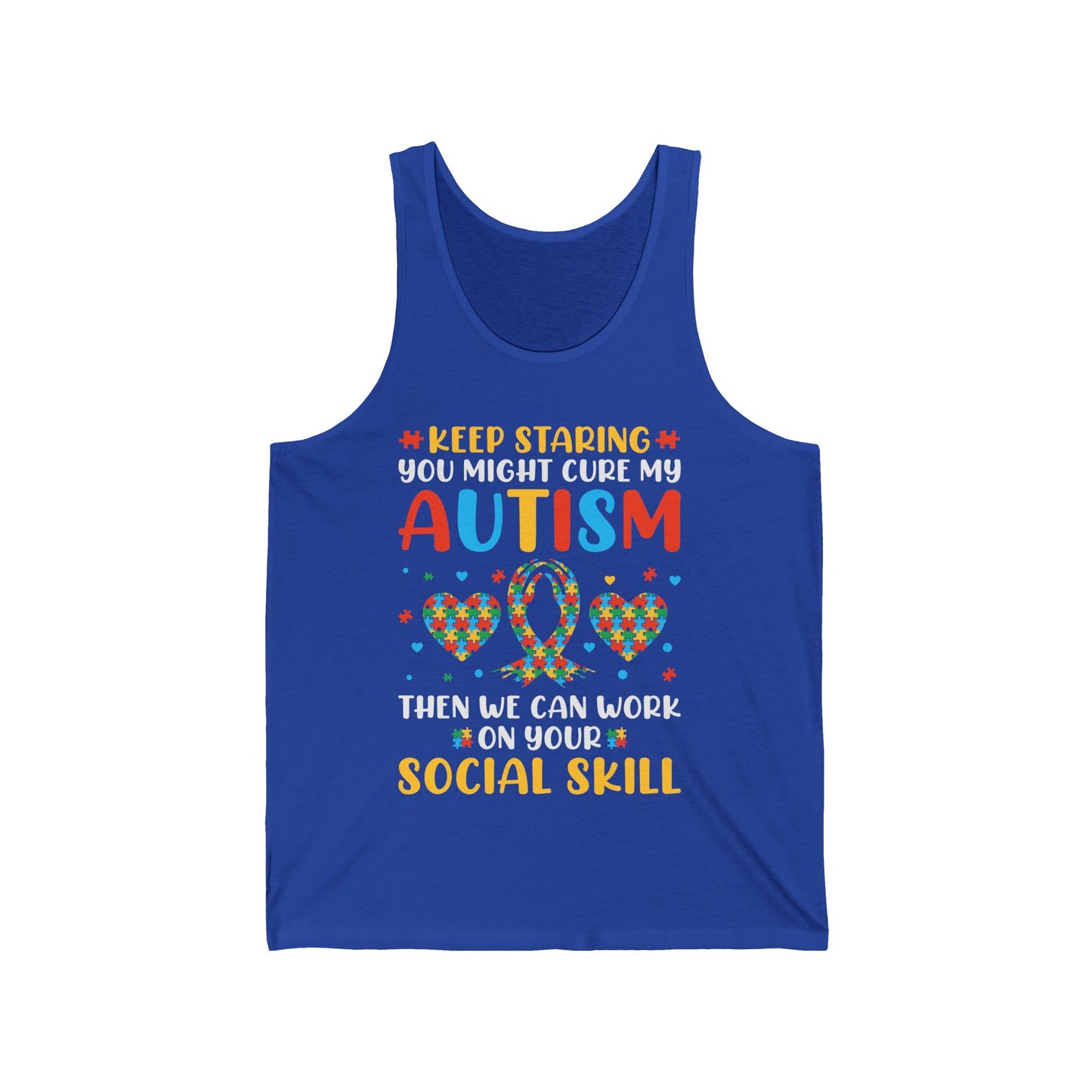 Autism Awareness Keep Staring Autistic Awareness Gift Tank Top For Men Women Kids