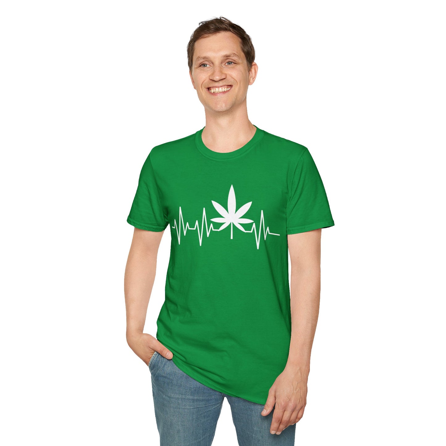 Funny Weed Cannabis Marijuana Leaf Heartbeat Stoner Tie Dye T-Shirt For Men Women T-Shirt