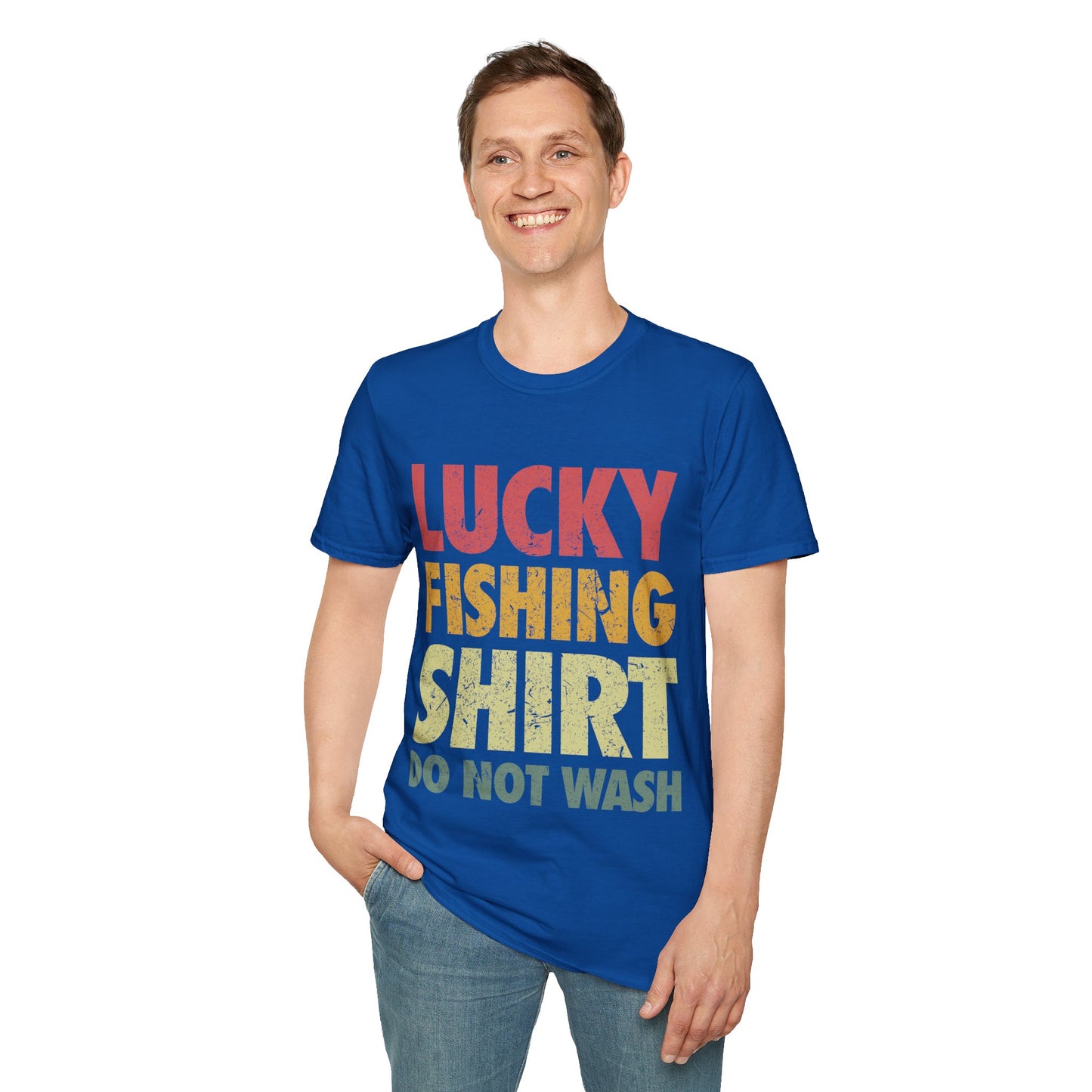 Funny Lucky Fishing Shirt Do Not Wash Vintage Fishing Lover fisherman T-Shirt Men Women