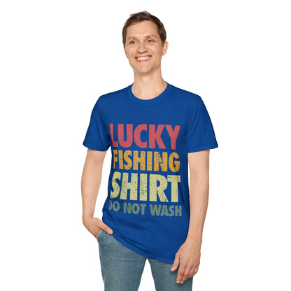 Funny Lucky Fishing Shirt Do Not Wash Vintage Fishing Lover fisherman T-Shirt Men Women