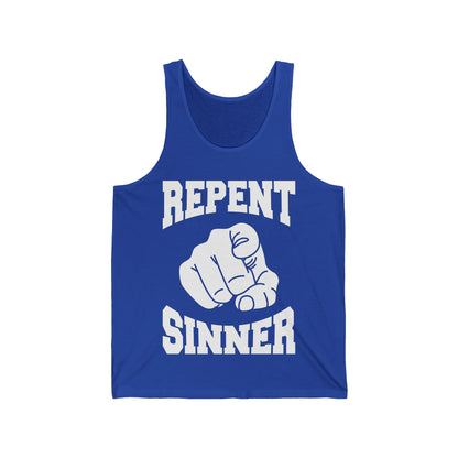 USA Funny Repent Sinner Christian Jesus Bible Tank Tops For Men Women