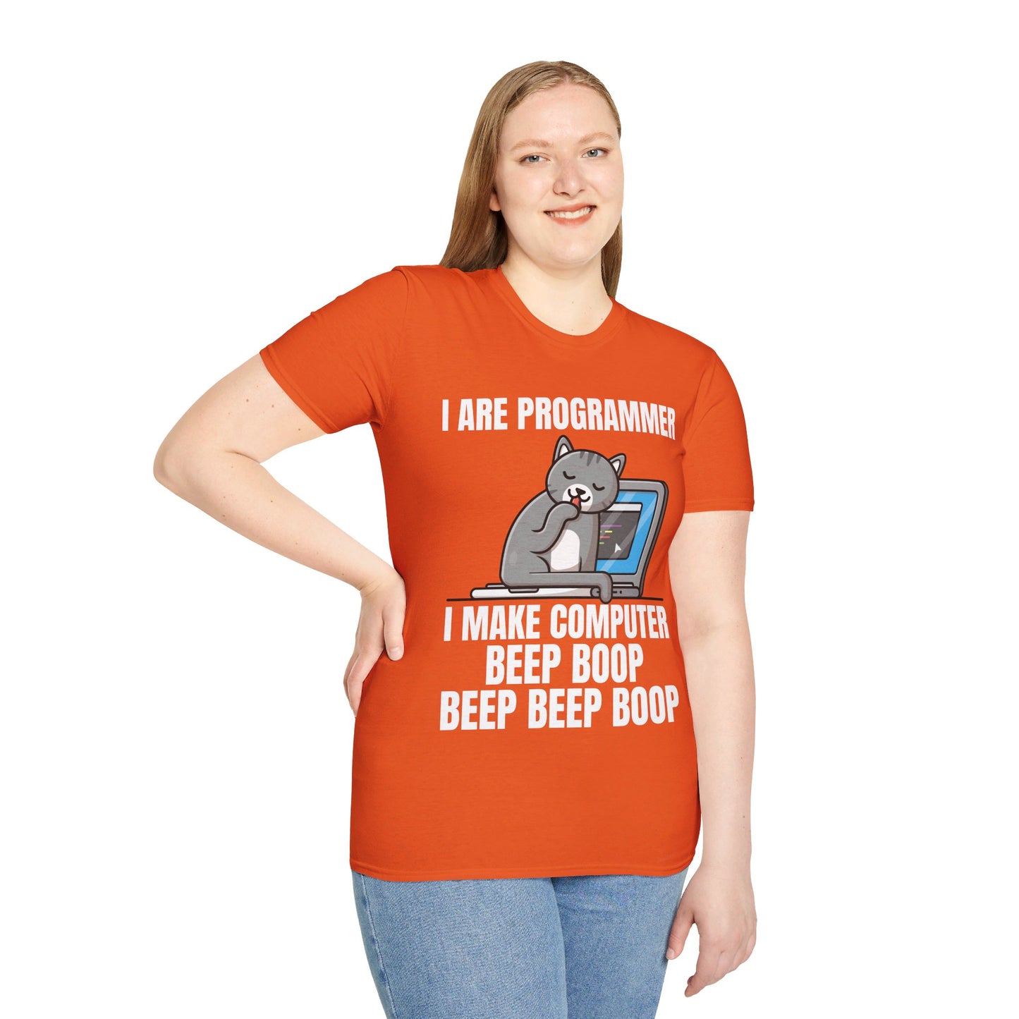 Funny I Are Programmer I Make Computer Beep Boop Cute Cat T-Shirt For Men Women T-Shirt