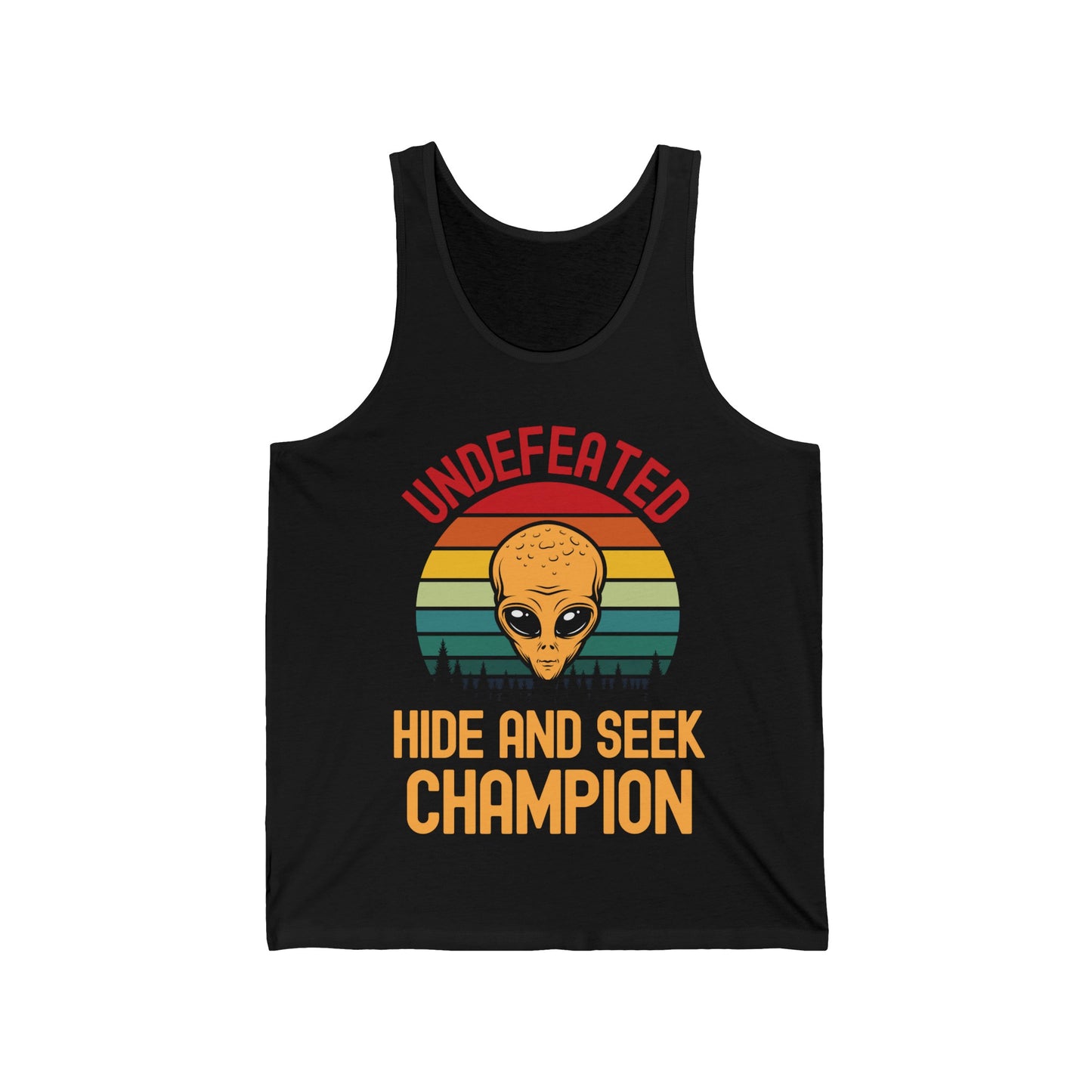 Alien Area 51 Hide and Seek Champion Fun Run Funny Tank Tops